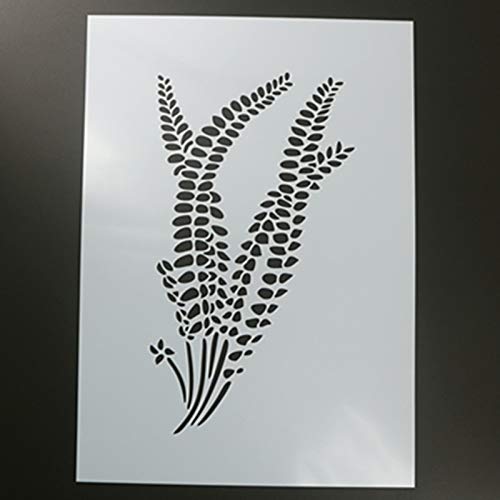 BLUGUL 9pcs A4 Plantillas de Dibujo, para Manualidades Decoración Pared Mueble Ventana Aerógrafo, Gesang Orquídea Ciruela Melocotón Bambú Flores de Glicina Crisantemo