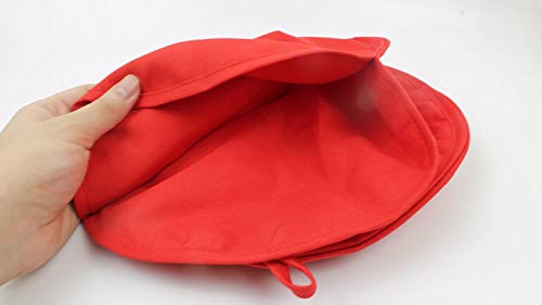 BMTick Tortillero de tela aislante Premium para mantener el calor por hasta 75 minutos - Minimalista Rojo (2 Unidades) (28cm)