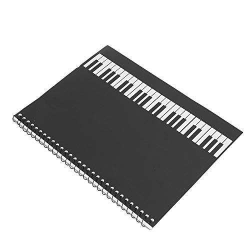 Bnineteenteam Libro de Papel del manuscrito Musical, 50 páginas en Blanco Cuaderno de partituras para músicos Papel del Personal(Piano Negro)