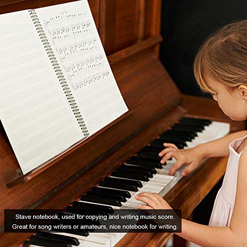 Bnineteenteam Libro de Papel del manuscrito Musical, 50 páginas en Blanco Cuaderno de partituras para músicos Papel del Personal(Piano Negro)