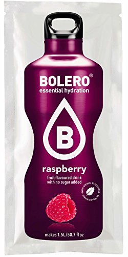 Bolero Bebida Instantánea sin Azúcar, Sabor Frambuesa - Paquete de 12 x 9 gr - Total: 108 gr
