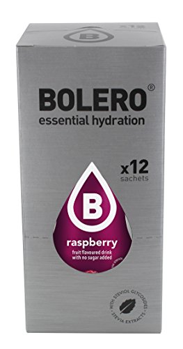 Bolero Bebida Instantánea sin Azúcar, Sabor Frambuesa - Paquete de 12 x 9 gr - Total: 108 gr