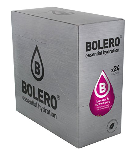 Bolero Bebida Instantánea sin Azúcar, Sabor Plátano y Fresa - Paquete de 24 x 9 gr - Total: 216 gr