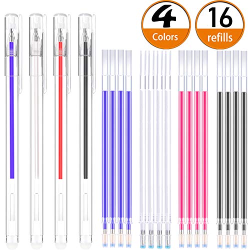 Bolígrafo Borrable de Calor Rotulador Borrable de Tela con para Sastre Costura, y Acolchado, 4 Colores de Marcadores Borrables para Telas de Colores Variados (16)