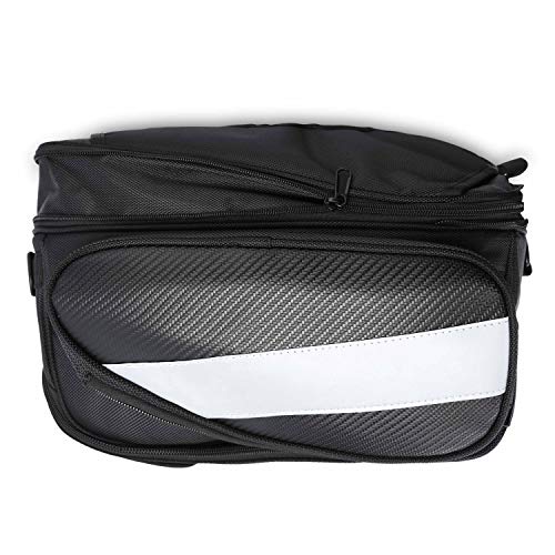 Bolsa Depósito Moto Bolsa de Tanque Motocicleta Magnética de Tela Oxford Impermeable Navegación Universal Negro (28L)