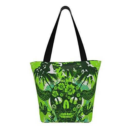 Bolsas de asas reutilizables de las compras del ultramarinos de la isla del cráneo del océano Pacífico, correa de Crossbody del hombro del totalizador del bolso