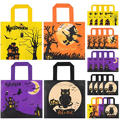 Bolsas de golosinas de Halloween para fiestas, 24 bolsas impermeables para dulces de Halloween para niños para trucos o golosinas,bolsas de golosinas de Halloween Bolsas de dulces para fiestas