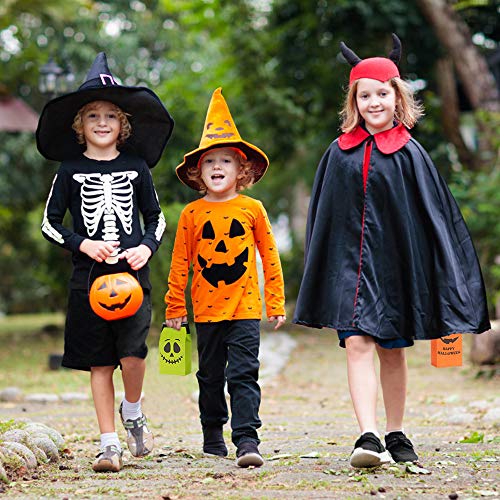Bolsas de golosinas de Halloween para fiestas - 50 bolsas de dulces de Halloween para niños para trucos o golosinas + 60 pegatinas de Halloween，bolsas de regalos de Halloween, suministros para fiestas
