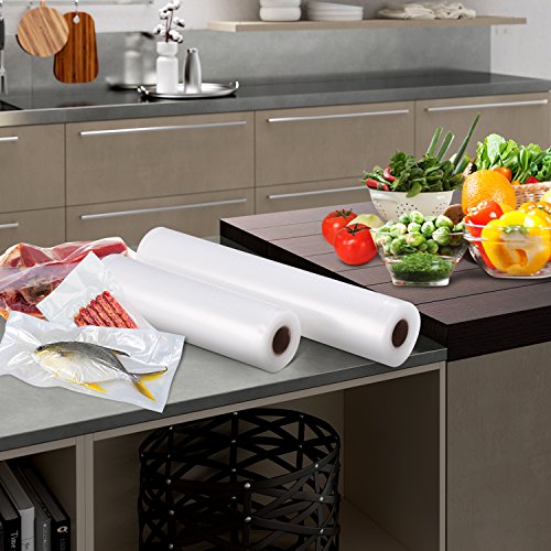 Bolsas Vacío,rollo-envasar al-vacio,Alimentos-Profesional - Certificación de seguridad de grado alimenticio(20x500cm(3 rolls)+28x500cm(3 rolls)