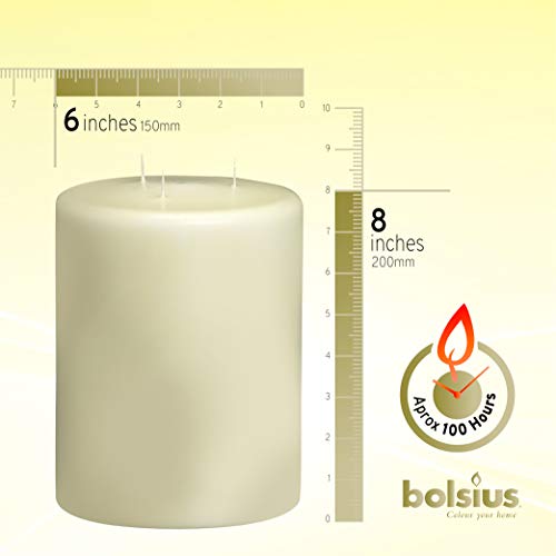 Bolsius 3 Gigante Vela del Pilar de Marfil Alto - Mecha