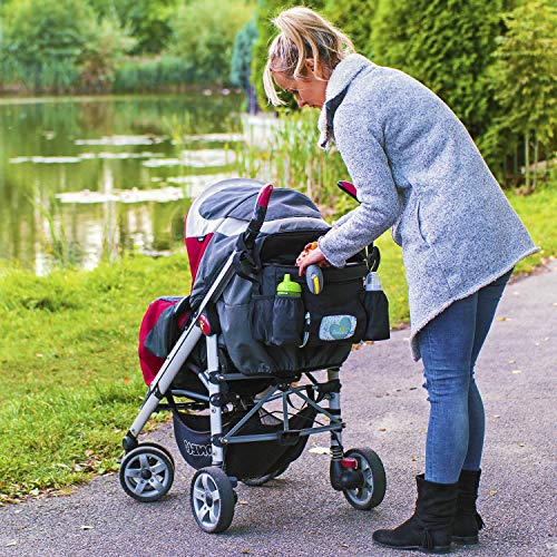 Bolso Carrito Bebé Universal Negro Térmico, Organizador Carro De Paseo Impermeable Multibolsillos, Bolsa De Pañales Para Cochecito Ligero, Bolsa Mamá Multifunción A Bandolera, Porta Objetos Para Bebés