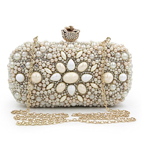 Bolso de mano monedero embrague Bolso cosmético del banquete de boda del bolso del embrague de la boda de las mujeres cristalinas moldeadas con cuentas Bolso del baile de fin de curso del partido de