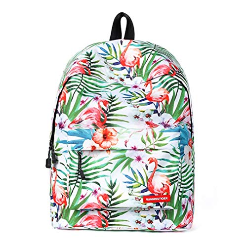 Bolso Femenino de Gran Capacidad del Adolescente del Bolso de la Historieta del Flamenco Dulce Bolsos de Escuela de la Capacidad para el Estudiante Universitario de Las Muchachas Mochila 5 17 Inches