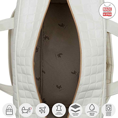 Bolso Maternal Maletin Gofre Beige 20X44X33 Cm