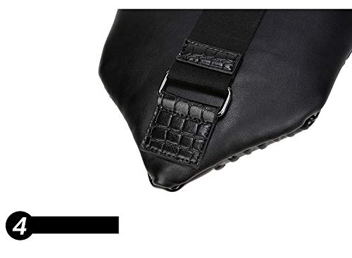 Bolso Tipo Bandolera Estilo Punk para Hombre, de Poliuretano, con Bolsillo, para el Exterior, para el teléfono móvil, para Ocio, Color Plata, tamaño Talla única