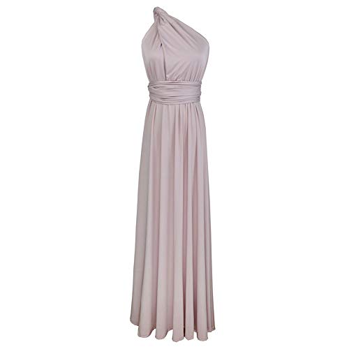 Bonita Multiway convertible largo vestido de cóctel formal sólido de las mujeres dama de honor del partido de tarde del vestido de boda del abrigo de los vestidos del vendaje (color: pasta de alubias)