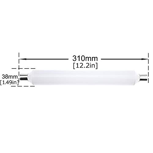 Bonlux 7W LED S19 S19S Tubo Bombilla Sofito de 310MM, Reemplazo a 65W Tradicionales LED Tubo S19 Fluorescente, para Cocina, Restaurante, Oficina (Luz Cálida 3000K)