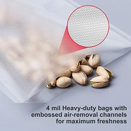 Bonsenkitchen Bolsas de Vacio para Alimentos, Rollos al Vacio Gofradas para para Conservación de Alimentos y Sous Vide Cocina & Boilable (50 Bolsas 15x25cm) - VB8905