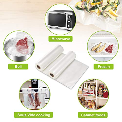Bonsenkitchen Rollos al Vacio para Envasadora al Vacío, 2 Rollos 28 x 300cm Bolsas de Vacio Gofradas para Conservación de Alimentos y Sous Vide Cocina & Boilable - VB8002