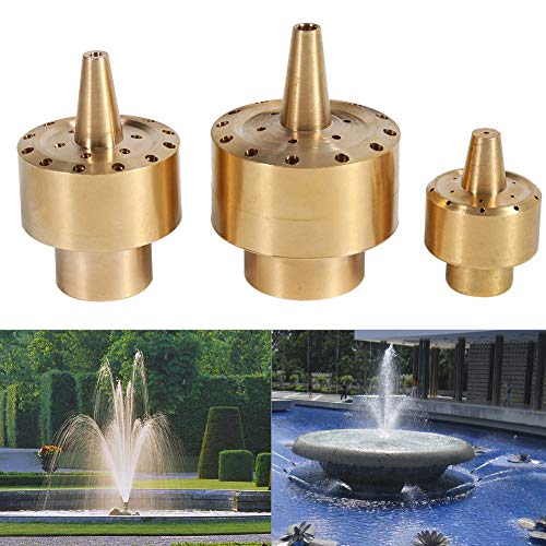 Boquilla de latón para fuente de agua con proyección en forma de fuegos artificiales rociador dorado para jardín estanque fuente de agua rociador de agua 1.27 cm