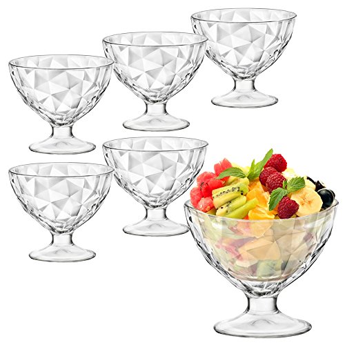 Bormioli Rocco – Juego de 6 Copas de cóctel para Aperitivos de Postre de Helado, Diamond Design