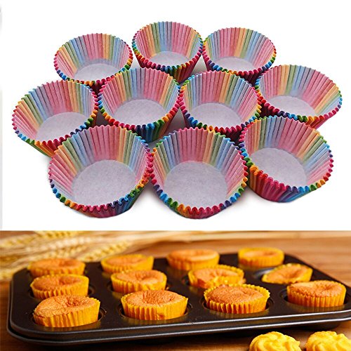 Bornfeel Papel para Magdalenas 600 Piezas Cápsulas de Repostería 6 Estilos 3,2 x 5 x 6,8cm Antiadherentes Impermeable para Hornear Magdalenas Pastel Tarta