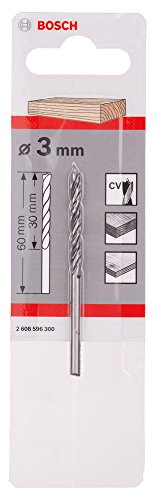 Bosch Professional 2 608 596 300 Bosch 300-Brocas en espiral para madera estándar (3 x 33 x 61 mm), d 3 mm, 1 W, 240 V