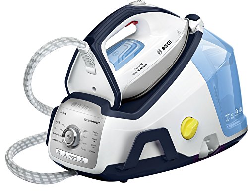 Bosch TDS8060 Serie 8 Centro de planchado, 2.400 W, 7.2 bares de presión, color azul y blanco 30x24x43cm