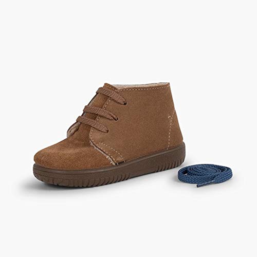 Botas Serraje Niños Cordones Intercambiables Pisamonas