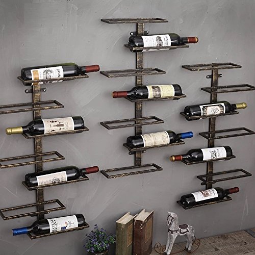 Botellero para vinos de pared vintage retro para restaurantes, bares, mobiliario diario del hogar, etc. Hold 7 bottles