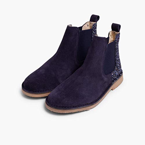 Botines Niña Serraje con talonera Glitter Pisamonas