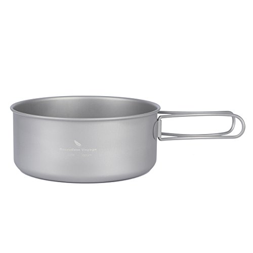 Boundless Voyage Titanio Ligero – Juego de olla y sartén para acampar al aire libre senderismo Picnic Ollas de camping equipo, Ti1577B(Pan,Small pot,Big pot)