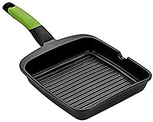 BRA PRIOR - Grill asador con rayas, aluminio fundido con antiadherente Teflon Classic,  22 Cc