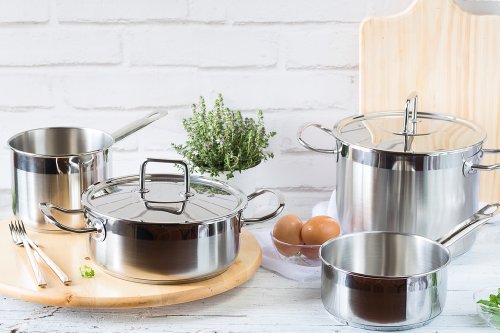 BRA Profesional - Set para cocinar al Vapor con Tapa, 24 cm, Acero Inoxidable 18/10
