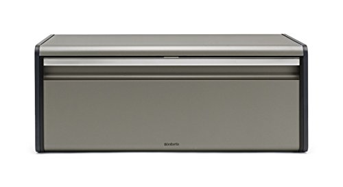 Brabantia 299384 - Caja de pan con tapa abatible, Plateado (Platinum), 46.5 x 25 x 18.7 cm