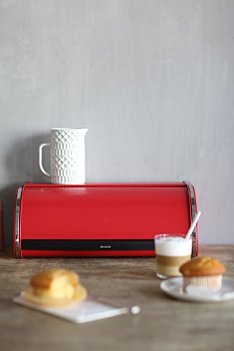 Brabantia 484001 - Panera con Tapa Deslizante, tamaño Normal, Color Rojo