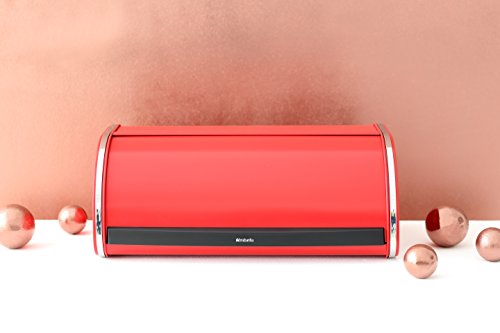 Brabantia 484001 - Panera con Tapa Deslizante, tamaño Normal, Color Rojo