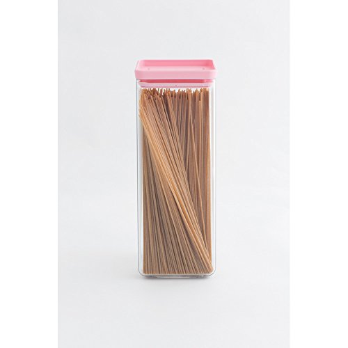 Brabantia Bote cuadrado de 2.5 l, tapa rosa