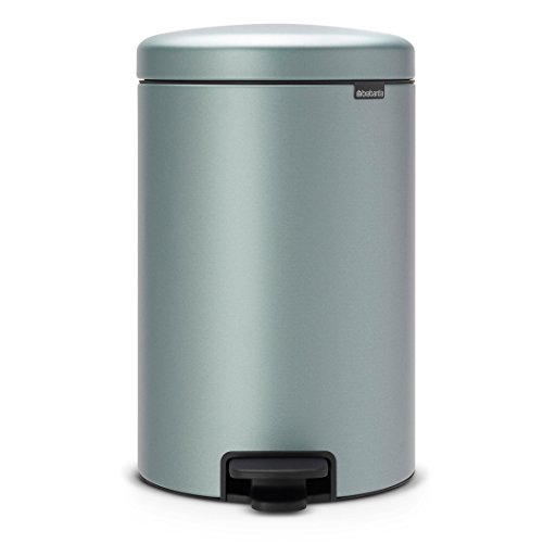 Brabantia Cubo de Basura con Pedal, Acero Inoxidable, Menta Metalizado, 20 l