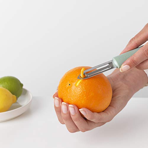 Brabantia Tasty+ Pelador de alimentos y rallador de cítricos, color jade green