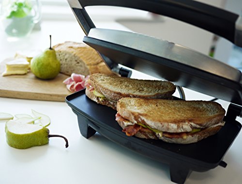 Breville VST026 Sandwichera tipo Panini 2000W, 2000 W, 3 Decibeles, Acero Inoxidable, Platino