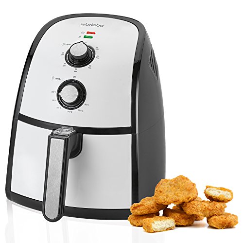 briebe Freidora sin Aceite por Aire Caliente, Capacidad 2,2 l, termostato y Temporizador 60 min, 1500W