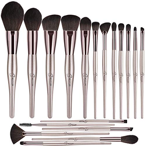 Brochas de Maquillaje BESTOPE 18PCS Kits de Pinceles Cosméticos Profesionales Cualquier Consistencia en Polvo, Crema, Líquidos, Delineador de Ojos, Base, Corrector en PolvoSuelto