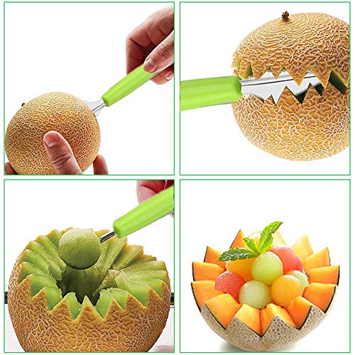 BSET BUY - Juego de 33 moldes para galletas de acero inoxidable para galletas, sushi, frutas, cortador de verduras, 20 cortadores + 1 cortador de melón de doble uso + 12 palillos