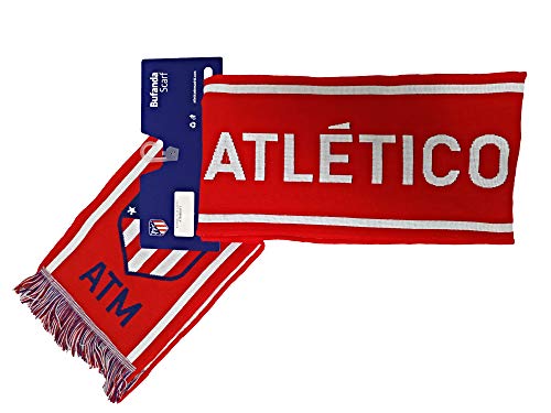 Bufanda Telar Atlético de Madrid - Nuevo Escudo - Rojo Blanco