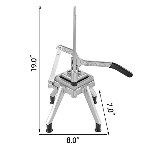 BuoQua Cortadora Comercial de Verduras Picador de 1/2 Pulgada Trituradora Cortador de Patatas Fritas Cocina Cortador de Verdoras Utensilios de Cocina Profesional Cuchillo de Acero Inoxidable