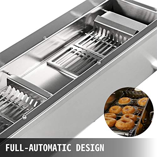 BuoQua Máquina para Hacer Rosquillas, 7 L, Máquina de Donuts Comercial de Sola una Hilera, Buñuelos Máquina de Acero Inoxidable 304, Donas de 3 Tamaños, Control Inteligente, para Restaurante y Casa