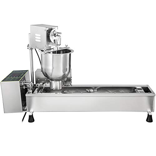 BuoQua Máquina para Hacer Rosquillas, 7 L, Máquina de Donuts Comercial de Sola una Hilera, Buñuelos Máquina de Acero Inoxidable 304, Donas de 3 Tamaños, Control Inteligente, para Restaurante y Casa