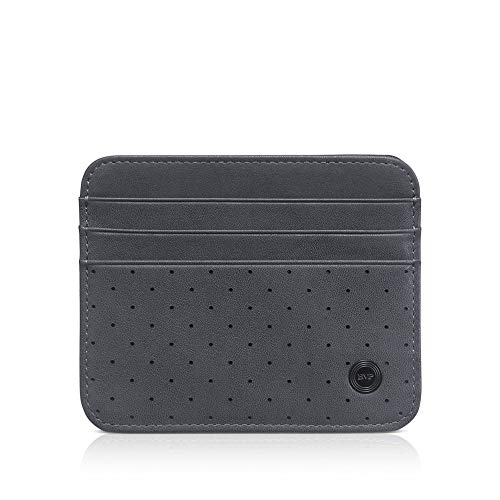 BVP Súper Delgado Tarjetero Cartera Mini Monedero Billetero de Piel Calidad Vacuno de Hombre (Azul)