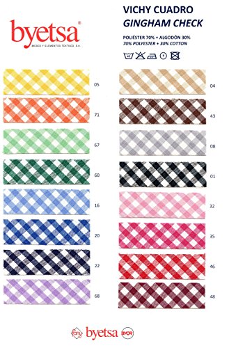 BYETSA 7430 / CINTA AL BIES CUADRO VICHY - 16 COLORES - ANCHO 18mm LARGO 25M (COLOR 8)